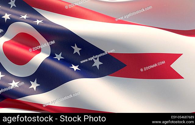 Background with flag of Ohio