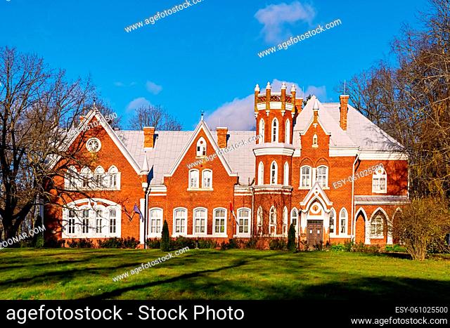 Red brick palace in Latvia