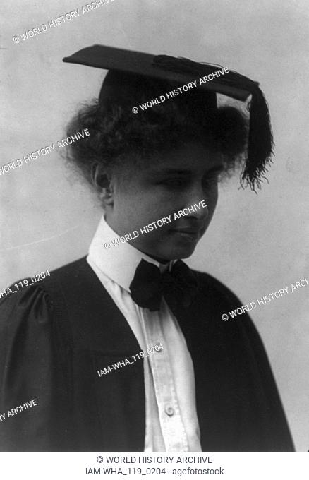 In 1904, at the age of 24, Helen Keller graduated from Radcliffe, becoming the first deaf blind person to earn a Bachelor of Arts degree