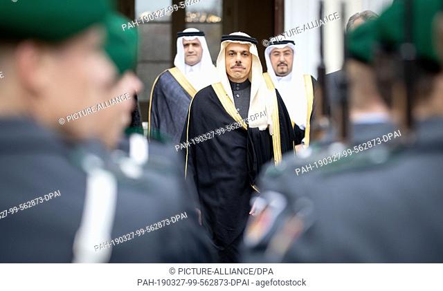 27 March 2019, Berlin: The new Ambassador of Saudi Arabia to Germany, Prince Faisal bin Furhan A. F. Al Furhan Al Saud, will be dismissed by the Bundeswehr...