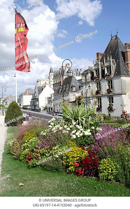 Chateau Amboise overlook the River Loire in the Loire region of France