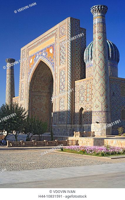 Shyr Dor Madrasah, Registan Square, Samarkand, Uzbekistan, Central Asia, Islam, Islamic, Orient, Oriental, Uzbek, Ouzb