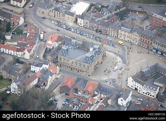 Bishop Auckland Town Hall and Market Place, County Durham, 2016. Creator: Matthew Oakey