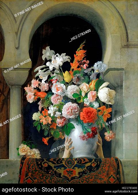 Vase of Flowers on the Window of a Harem, 1881. Creator: Hayez, Francesco (1791-1882)