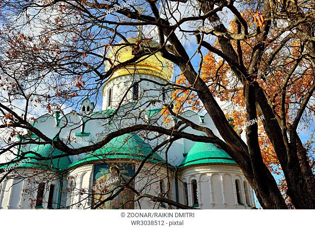 Fedorovskiy cathedral in Pushkin in autumn