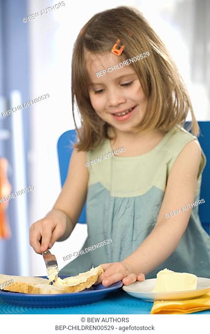 Girl having a meal