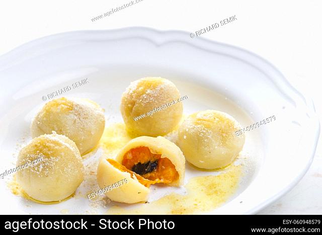 sweet dumplings filled with apricots