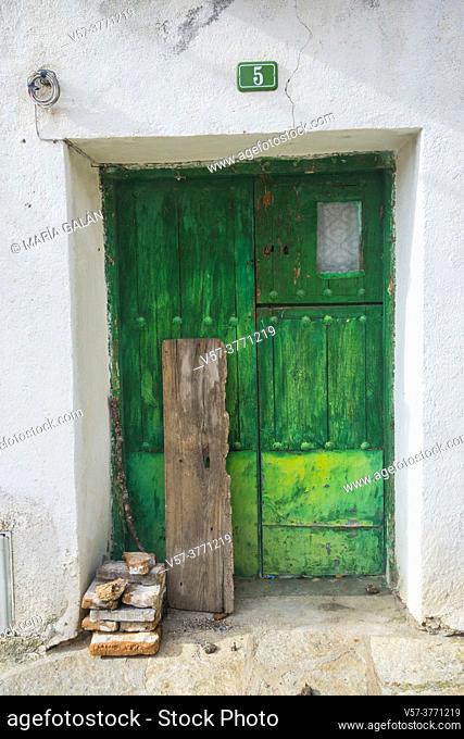 Old wooden door. Lozoya, Spain