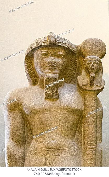 Egypt, Cairo, Egyptian Museum, colossal statue of Ramses II as a standard bearer. Reused by Merenptah
