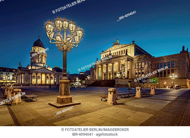 Gendarmenmarkt square with Deutscher Dom, German Cathedral and the Concert Hall, Mitte district, Berlin, Germany