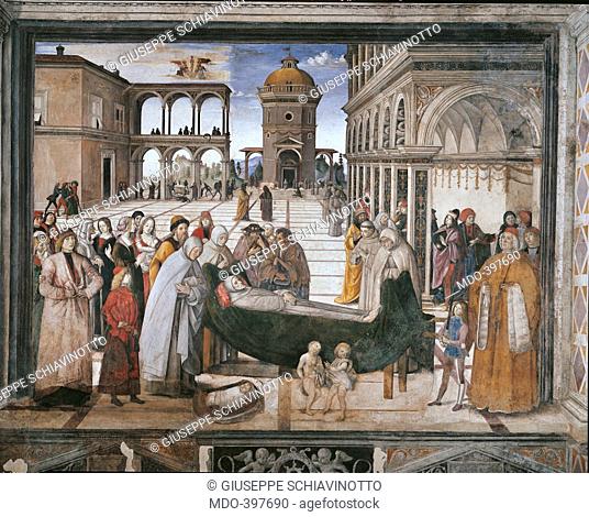 Stories of St Bernardine the Death of the Saint, by Bernardino di Betto knows as Pinturicchio, 149 about, 15th Century