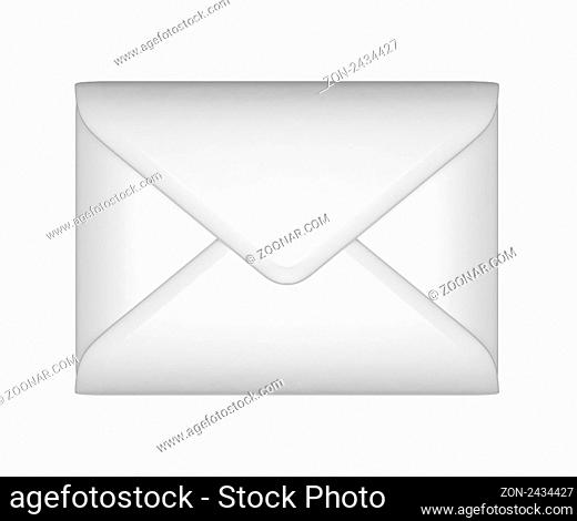 Mail and post - White sealed envelope isolated over white