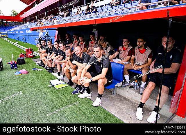 Antwerp's head coach Thomas Wils pictured ahead of a soccer game between Spanish FC Barcelona and Belgian Royal Antwerp FC