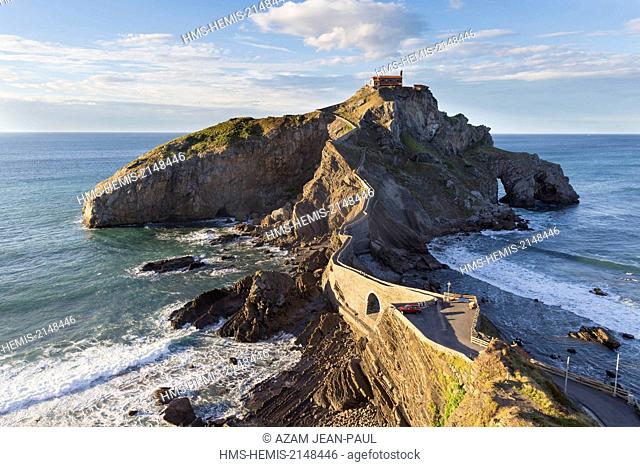 Spain, Vizcaya Province, Bermeo, San Juan de Gaztelugatxe peninsula, Basque Country