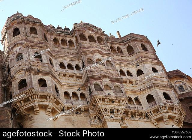 Mehrangarh Fort located in Jodhpur, Rajasthan, is one of the largest forts in India