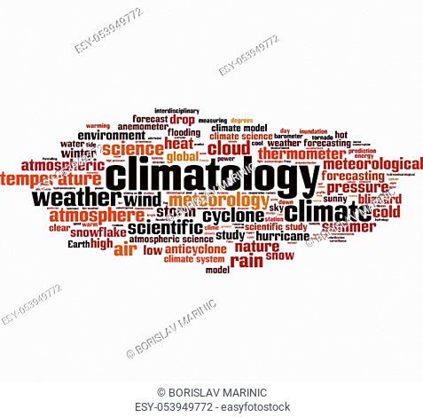 Climatology word cloud concept. Vector illustration