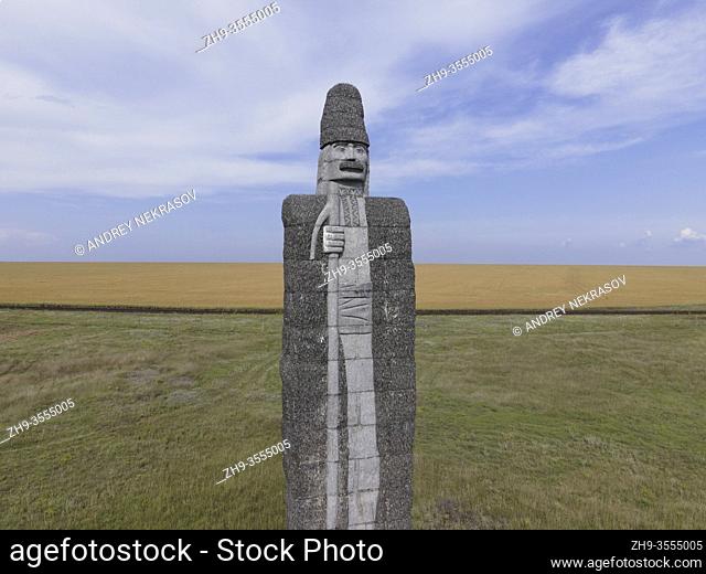 The highest sculpture of a shepherd in Ukraine. Taritino stepe, Frumushika Nova, Odessa region, Ukraine, Eastern Europe