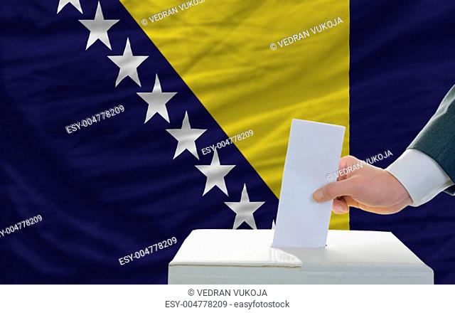 man voting on elections in bosnia herzegovina