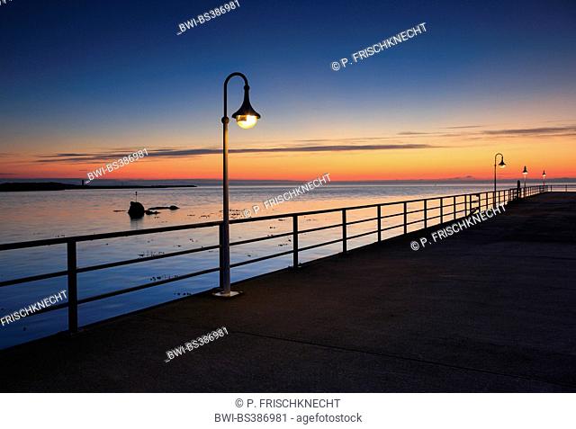 ferry dock at sunrise, Germany, Schleswig-Holstein, Heligoland