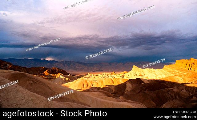 The cloud cover makes it dramatic at sunrise in Death Valley
