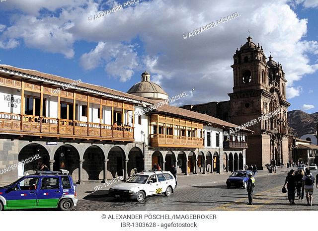 La Compania de Jesus, Jesuit Church, Plaza de Armas Cusco, Cusco, Inca settlement, Quechua settlement, Peru, South America, Latin America