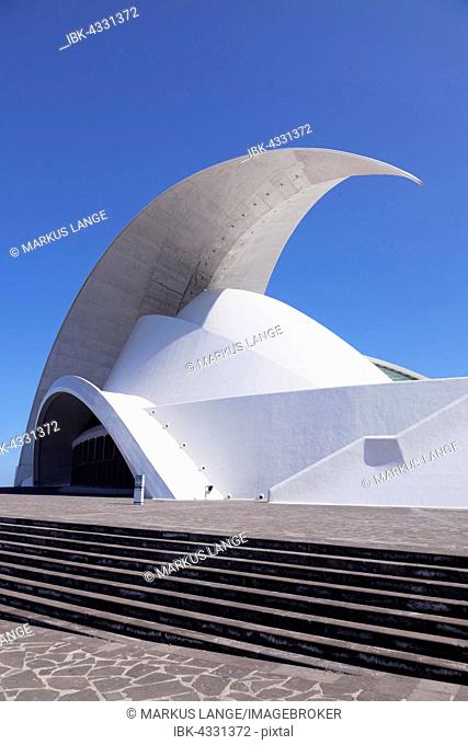Auditorium by Santiago Calatrava, congress and concert hall, Santa Cruz Island, Tenerife, Canary Islands, Spain