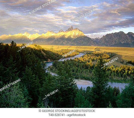 Snake River and Teton Range. Grand Teton National Park. Wyoming. USA