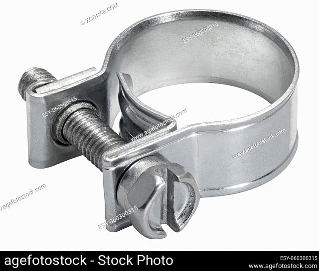 Hose clamp isolated in white back