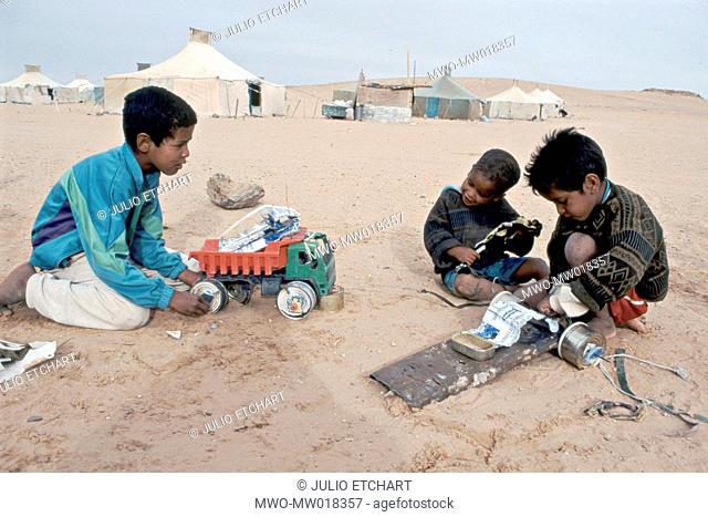 Children playing in Polisario Smara Camp in the Western Sahara
