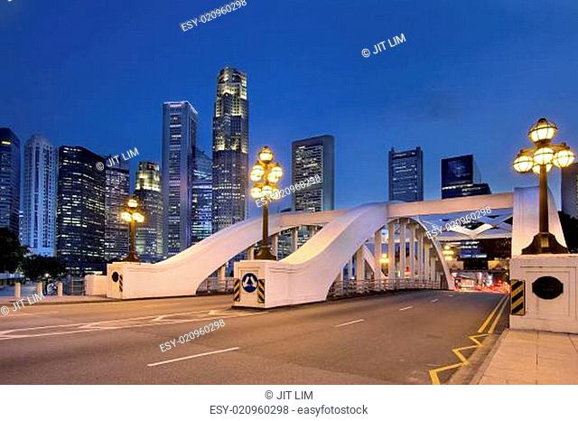 Singapore Skyline by Elgin Bridge