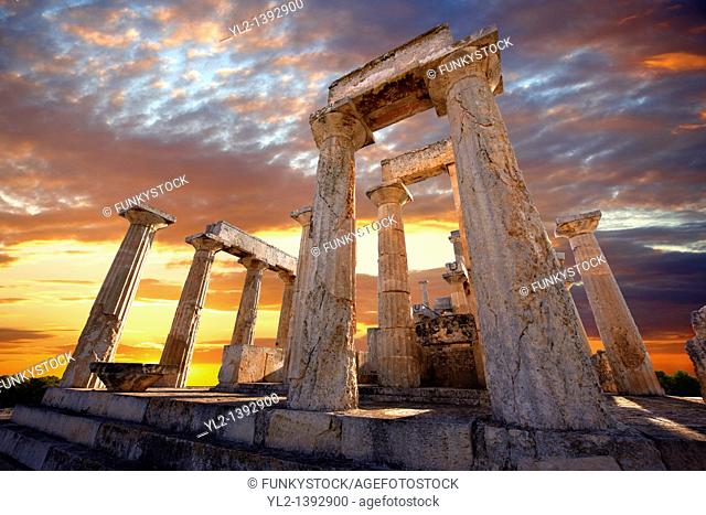 The Greek Doric Temple of Aphaia 500BC  Aegina, Greek Saronic Islands