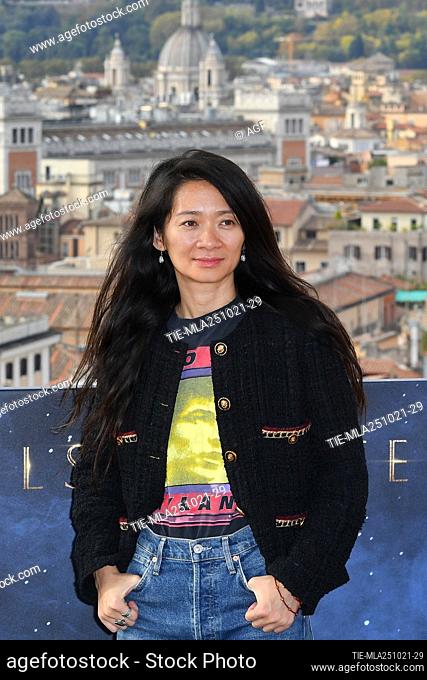 Chloe' Zhao attends the photocall of the movie ""Eternals"", October 25, 2021 in Rome, Italy. 25 Oct 2021