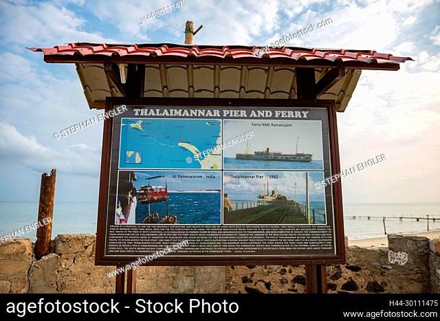 Sri Lanka, Northern Province, Province du Nord, Nördliche Provinz, Mannar Island, Talaimannar, océan, Ozean, ocean, panneau port et ferry