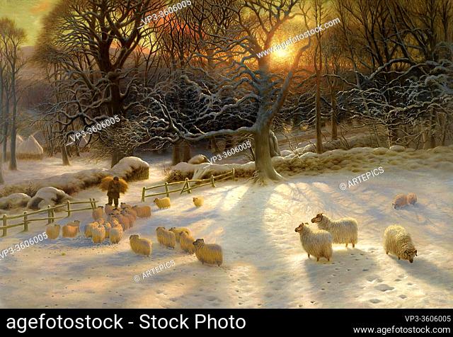 Farquharson Joseph - Winter Landscape (Beneath the Snow Encumbered Branches) - British School - 19th Century