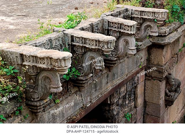 UNESCO World Heritage Champaner Pavagadh ; ruins of Khapra Jhaveri Mahal  the outer wall ; Panchmahals district ; Gujarat State ; India ; Asia