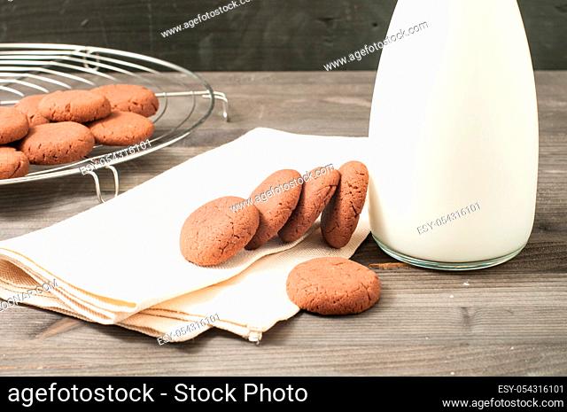homemade cookies with hazelnut cream, italy