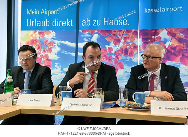 Airport CEO Lars Ernst (l), Kassel's Mayor and Deputy Supervisory Board Chairman of the Kassel Airport Company Christian Geselle (Social Democratic Party