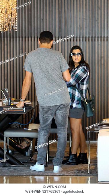 Pregnant Kourtney Kardashian and Scott Disick shop for home furnishings at Minotti Los Angeles showroom Featuring: Kourtney Kardashian