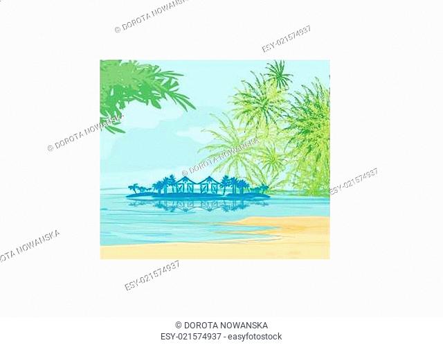 Tropical beach landscape vector