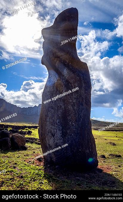 Moai statue, ahu Tongariki, easter island, Chile