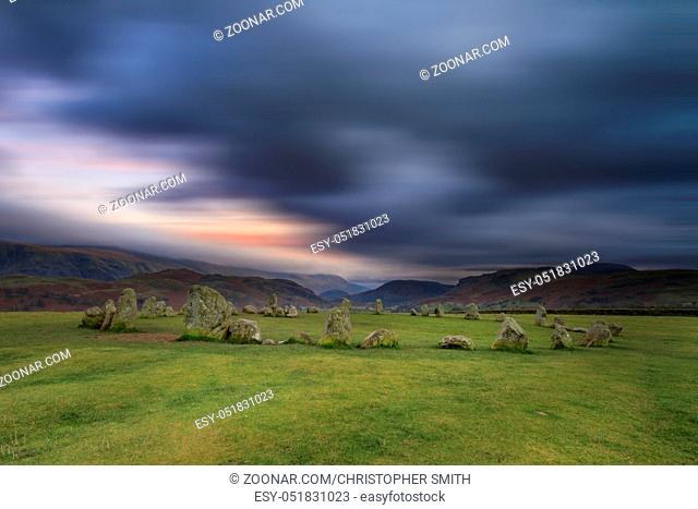 Castlerigg Stone Circle is situated near Keswick in the Lake District UK