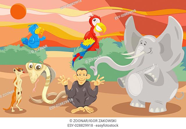 animals group cartoon illustration