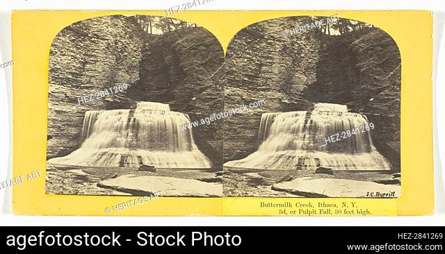 Buttermilk Creek, Ithaca, N.Y. 3d, or Pulpit Fall, 30 feet high, 1860/65. Creator: J. C. Burritt