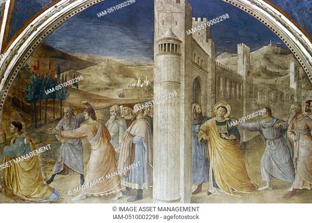 Fra Angelico Guido di Pietro/Giovanni da Fiesole c1400-55 Italian painter  'Arrest and Stoning of St Stephen' Fresco, Chapel of Nicholas V, Vatican Palace