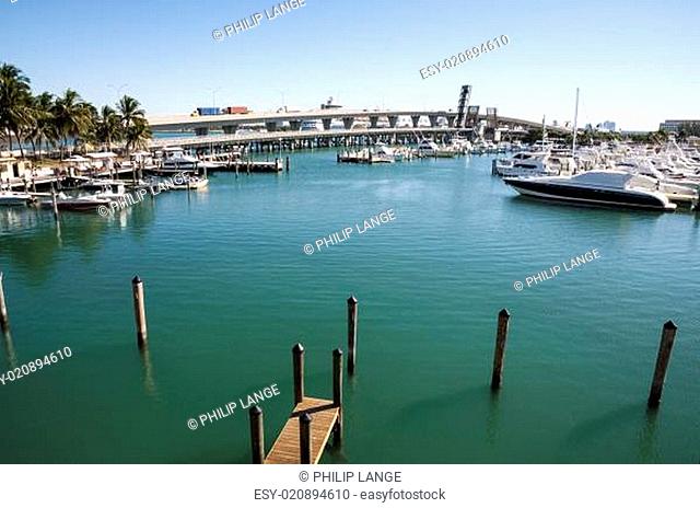 Biscayne bay marina in Miami, Florida, USA