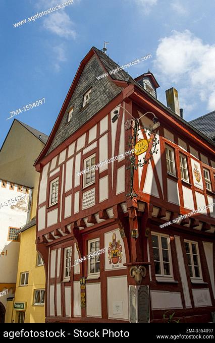 A half-timbered house in Boppard, a town on the Rhine River in Germany