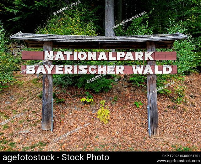 Bavarian Forest National Park sign on the German side of the Bohemian Forest (Sumava) in Germany, October 7, 2023. (CTK Photo/Marek Spilka)