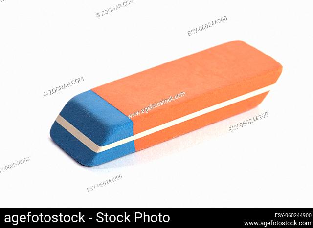 Pen Ink Eraser Isolated on White Background. Erasing concept. Copy space