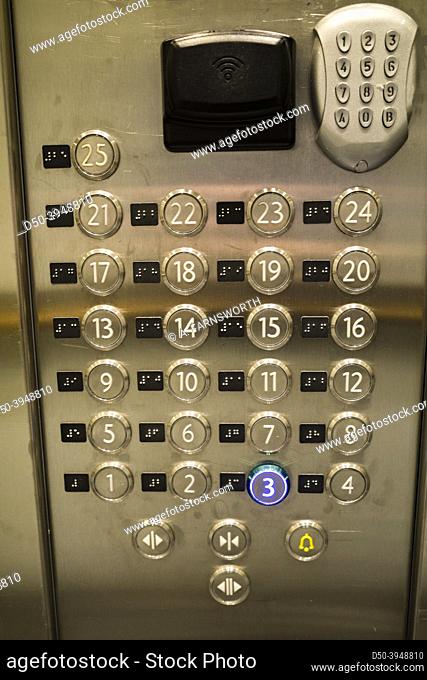 Stockholm, Sweden Buttons in an elevator
