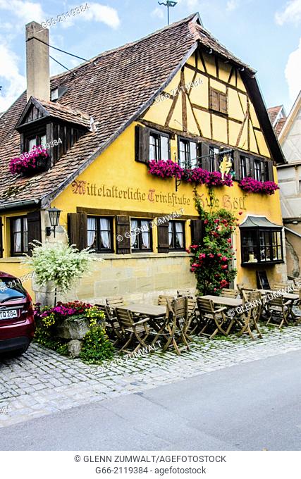 Eating establishment, Rothenburg ob der Tauber, Rothenburg, Bavaria, Germany